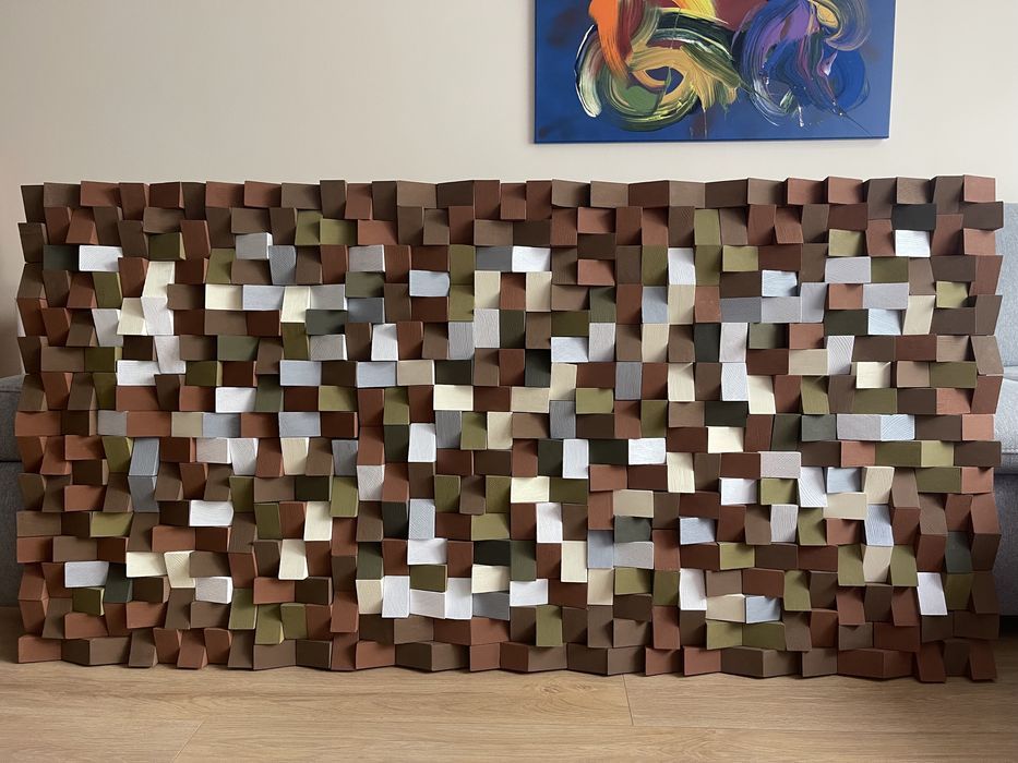 Дървена картина,декор за стена,декоративен панел,звукопоглъщащ панел