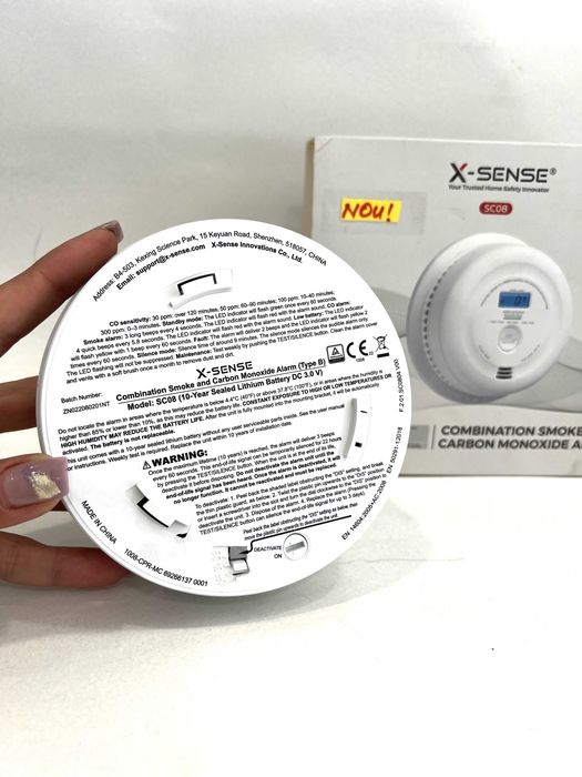 Detector de fum și monoxid de carbon X-Sense SC08, NOU!