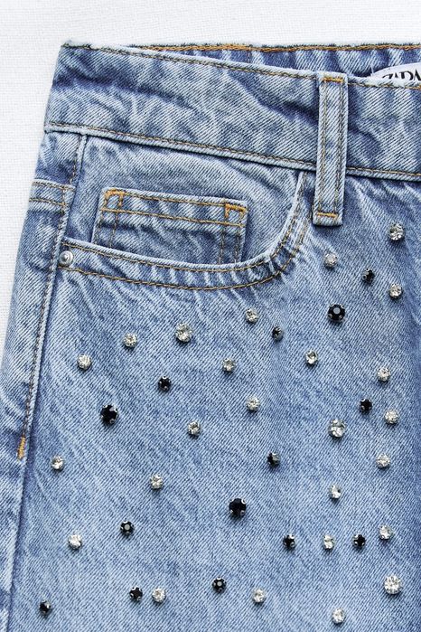 Blugi cu cristale Zara Denim