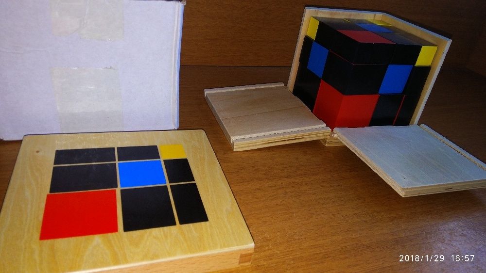 Montessori Trinomial Cube Монтесори Триномно Сензорно Кубче дървен