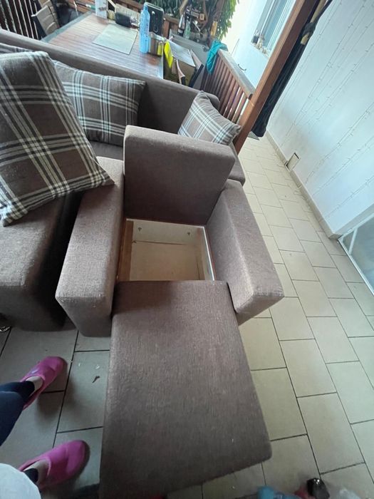 Canapea extensibila cu doua fotolii