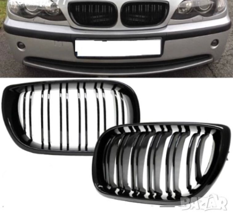 Бъбреци решетки за BMW E46 Черен Мат