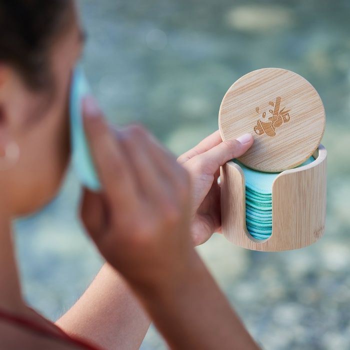 Тампони 18 бр. за сваляне на грим, био памук, за многократна употреба