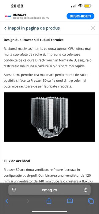 Cooler cpu arctic freezer 50 argb – am4 am5 Ryzen 3D