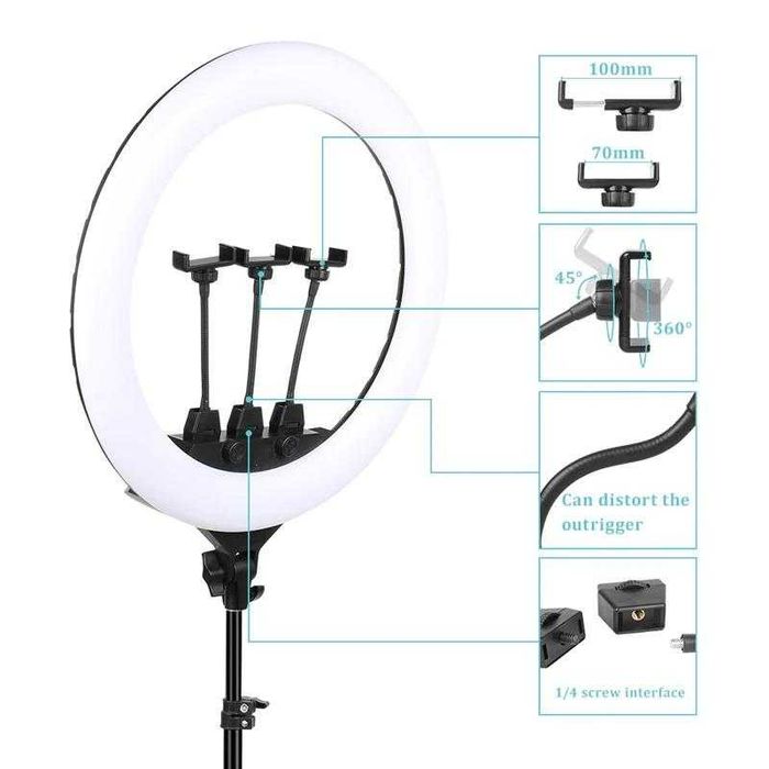 Lampa circulara led 47cm telecomanda Ring Light circulara makeup insta