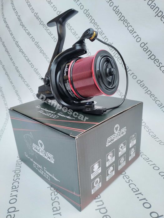 Mulinetă Feeder si Crap PRO FL Strategist 8000 ROSU  tambur Long Cast