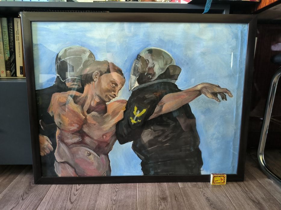 Картина акрилом "Задержание Адама" 73*56