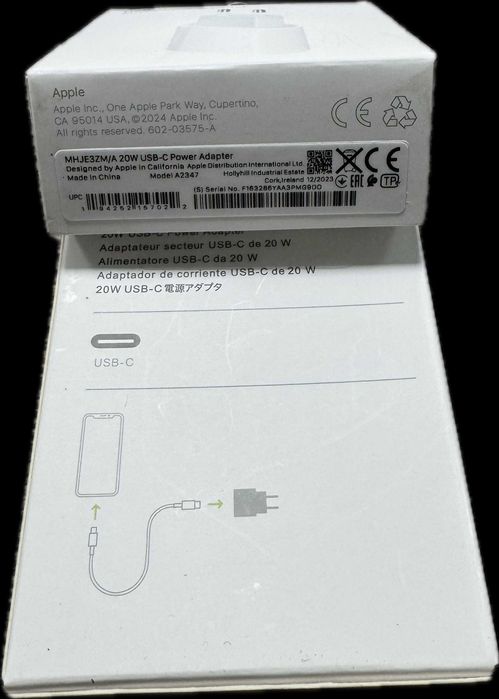 Оригинално зарядно за iPhone USB‑C Apple A2347 20W адаптер Iphone