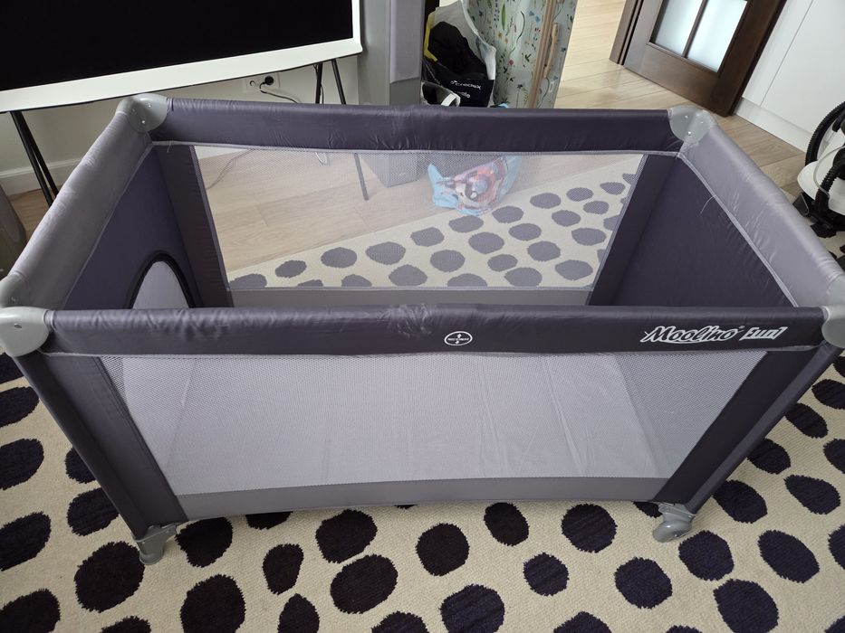 Patut de calatorie pliabil, geanta de transport inclusa, gri