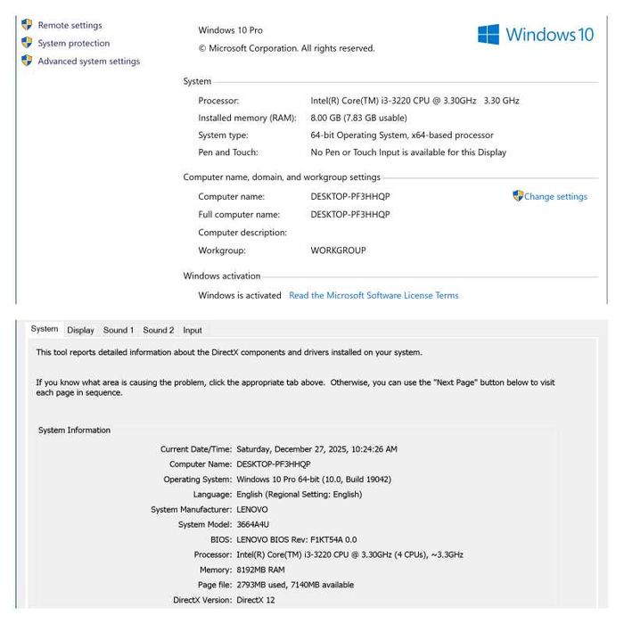PC Gaming, i3 3220, 8GB RAM, SSD 180GB + HDD 1TB, GTX STRIX 950 2GB D5