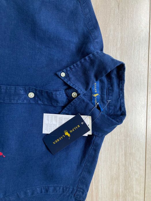 НОВА POLO By Ralph Lauren 100% linen мъжка ленена риза лен размер S