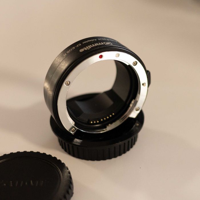 Обектив Canon EF 50mm f/1.4 USM + преходник Commlite EF-EOS R