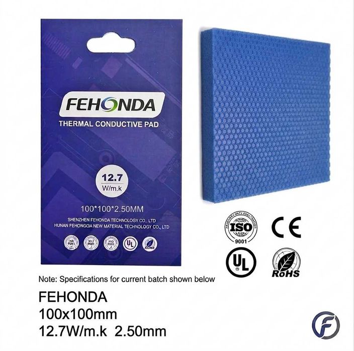 Термопрокладка FEHONDA 100x100mm 2.50mm (12.7 W/m·K)