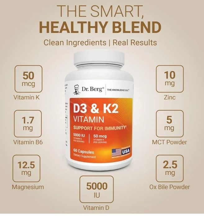 Vitamin d3 k2, Витамин д3 к2, 5000 doza 1000 doza, Dr Berg, vitamin d3