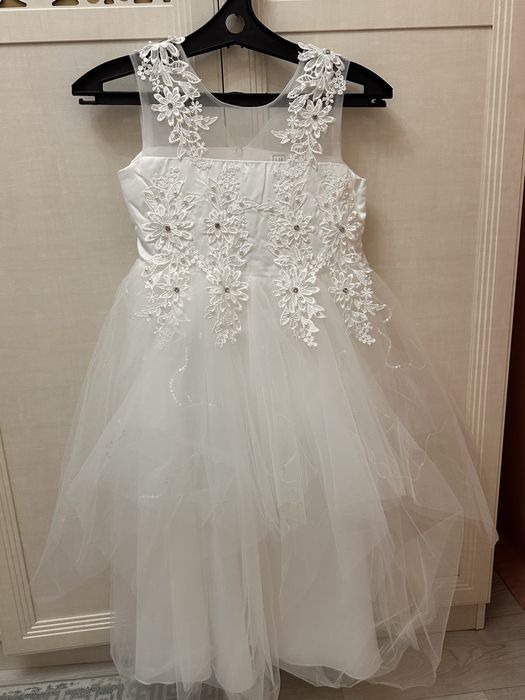 детские белые длинные платья