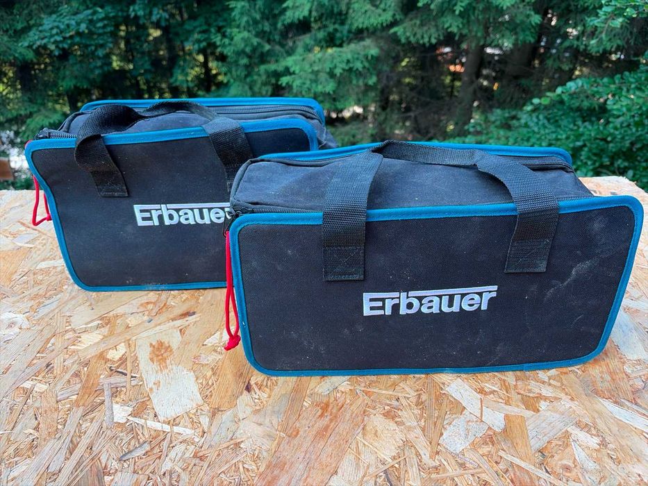 Set Erbauer – Slefuitor Excentric EBS950 950W + Slefuitor cu Banda + 2 Genti Originale