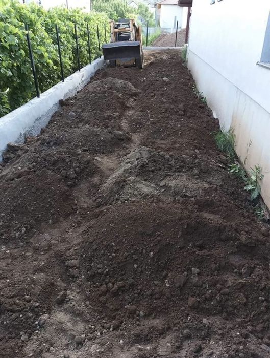 Pămănt de umplutura si vegetal.