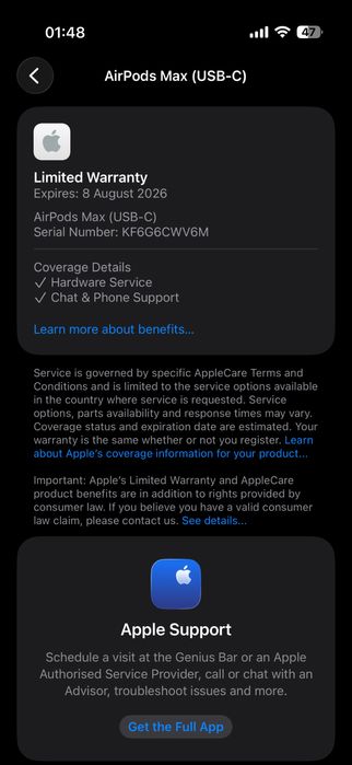 Apple Airpods Max Starlight NOI, sigilate (USB-C)