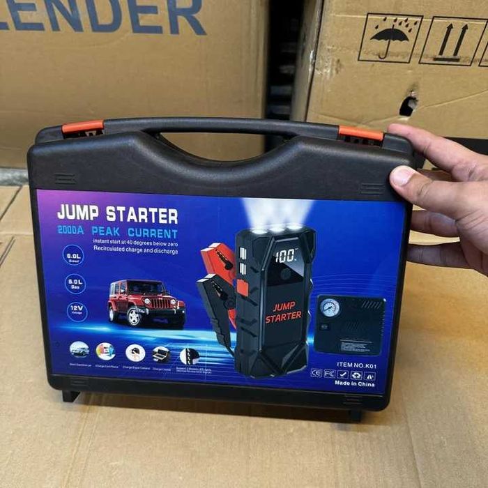 Ново Поколение 2000A 18000 mAh Дигитално Стартерно у-во в куфар