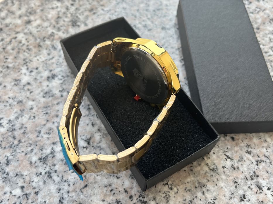 Ceas Skeleton Tachymeter NOU Gold Sapphire Barbat