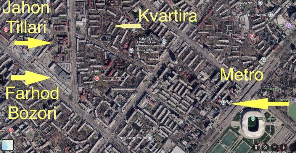 Сдается в аренду квартира, Чилонзор 9-й, 3/2/4  Жахон тилллари