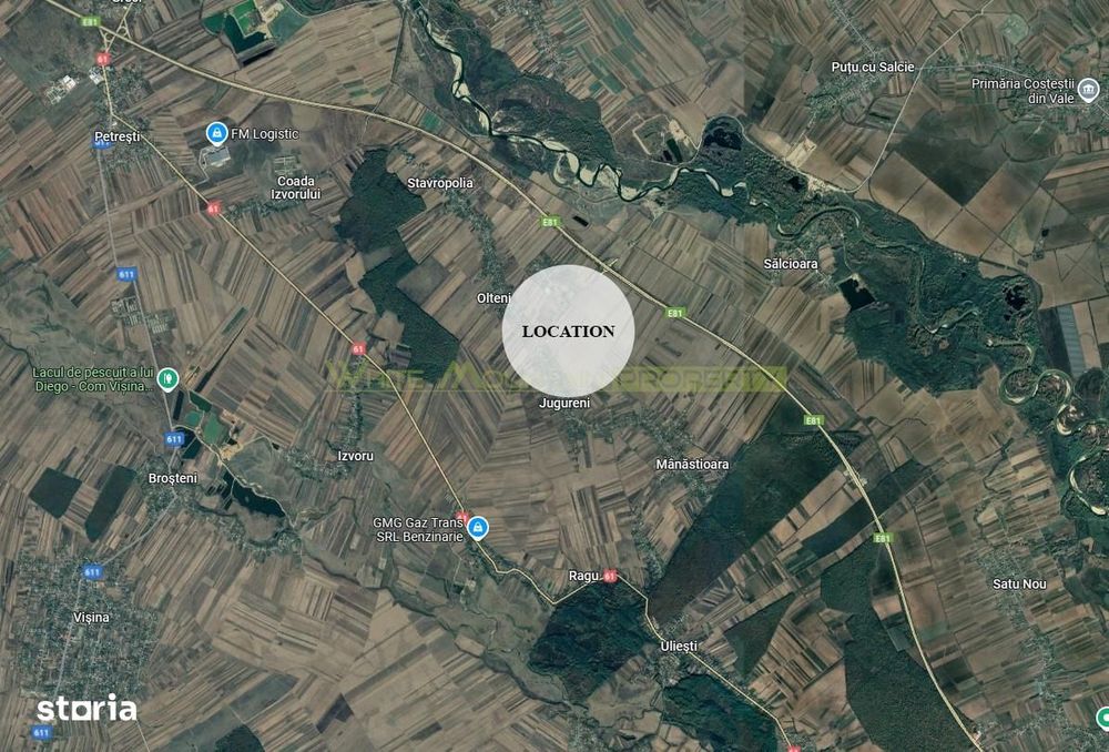 Teren 12 ha de vanzare, Jugureni, Autostrada A1