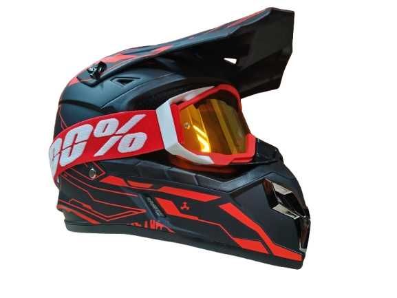 Каска Крос Мотор/Скутер/Бъги/Вело/АТВ с очила 100%-MT-4