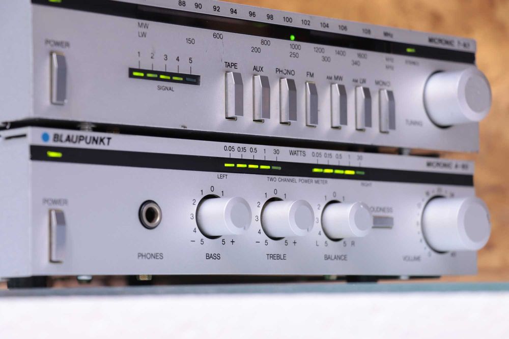 Mini Sistem Hi-Fi Rare Blaupunkt Micronic A-60 & T-60, Argintiu, Retro