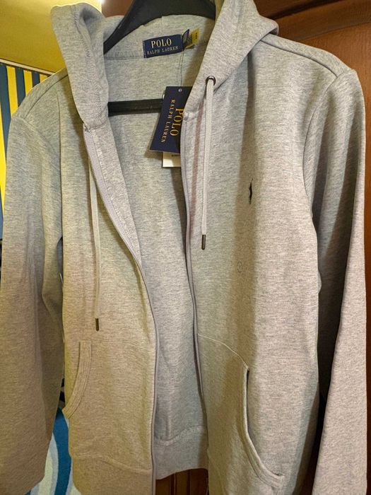 Polo Ralph Lauren сив суичър с цип и качулка