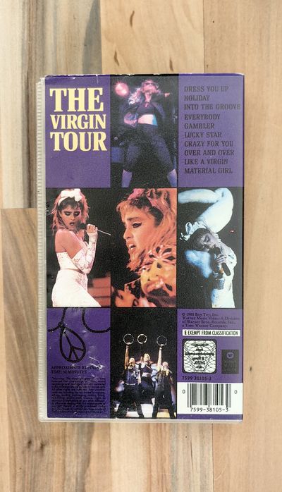 Casetă video VHS pentru VCR Madonna Live The Virgin Tour retro vintage