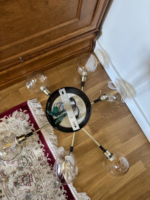 Люстра потолочная, 6 плафонов, в стиле лофт