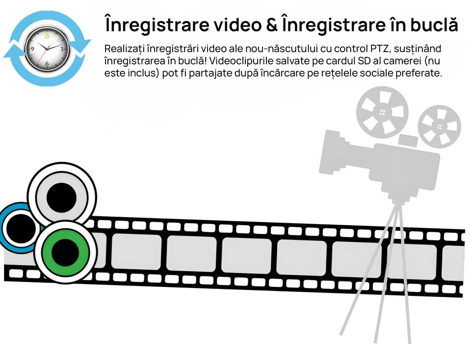 Baby Monitor WiFi Performtech™ NightVision HD, Suport Baby Monitor