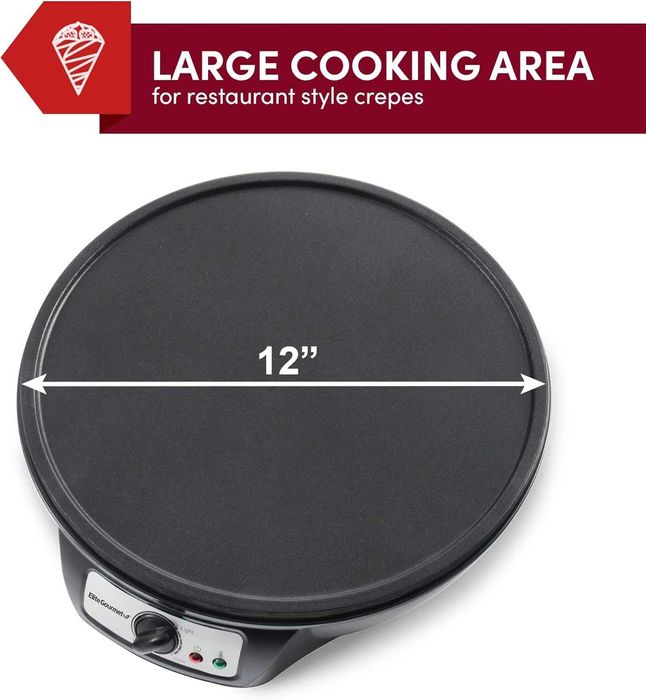 Уред за готвене на палачинки Elite Gourmet ECP-126, незалепваща плоча