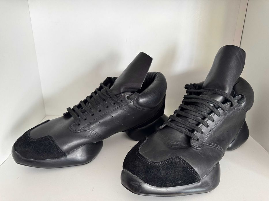 Rick Owens x Adidas SS14 "Vicious" RO Runner (STYLE) – Piele Naturală Neagră – Mărimea 44-45 – Ocazie unică, preț redus – 250 RON
