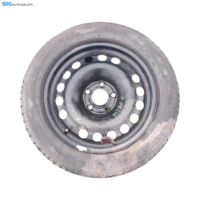 Roata Janta Tabla in 5 Prezoane 205 55 R16 6½JX16H2 ET37 Opel Astra H 2004 - 2010 Cod 2160128 [M9562]