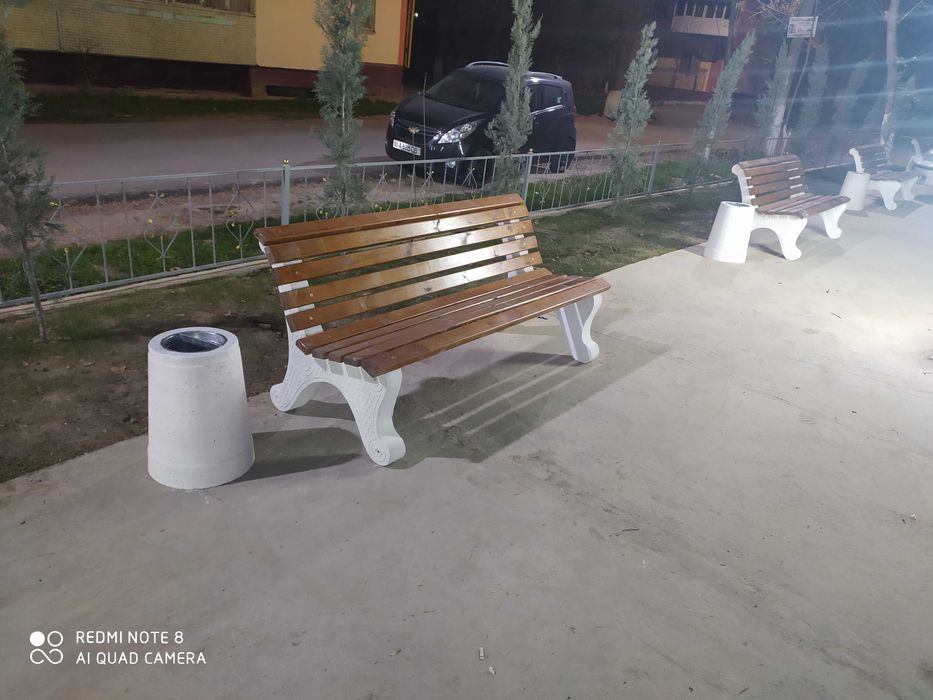 Бетонные скамейки.Скамейки в Ташкенте.Скамейки из бетона. С узорами.