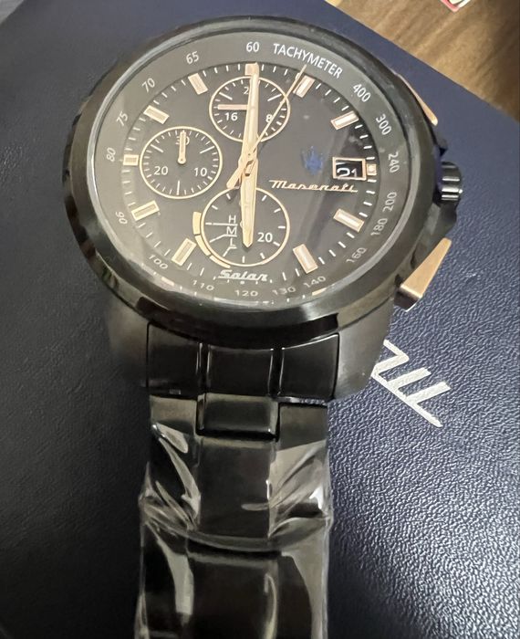 Часовник Maserati Successo Chrono Solar Edition Watch - Black