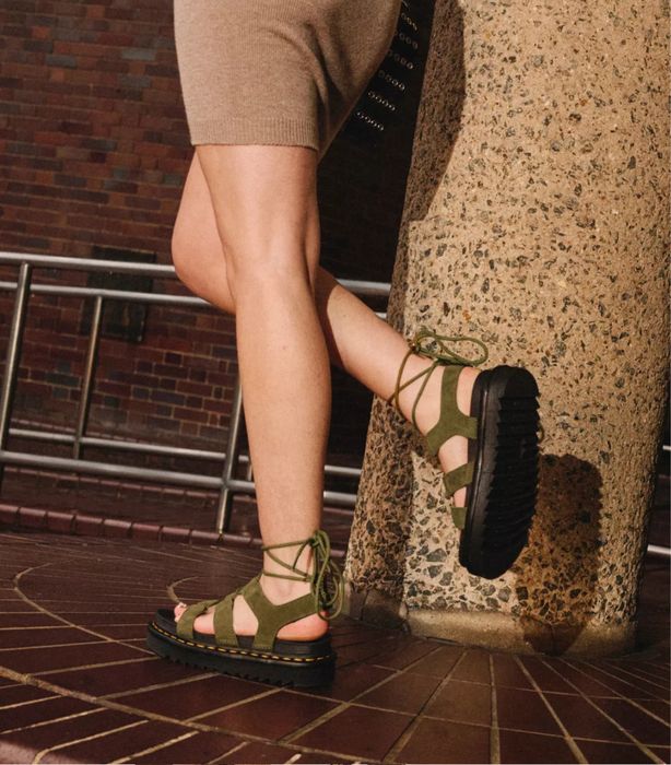 Sandale Dr Martens verzi, cu sireturi, marimea 39
