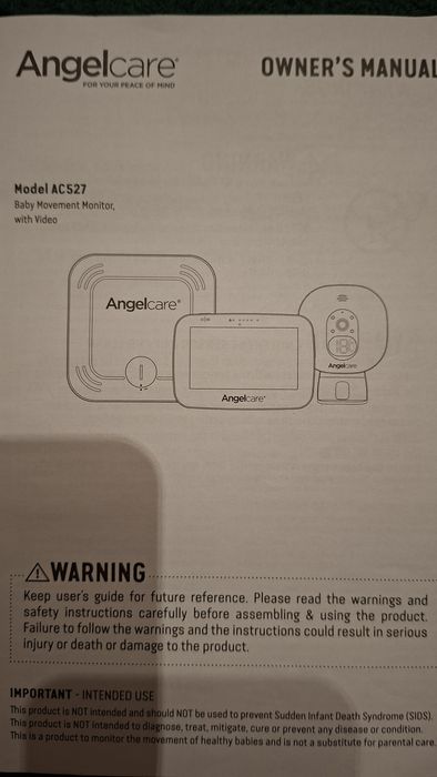 Angelcare AC 527 бебефон с видео и подложка за следене на дишане
