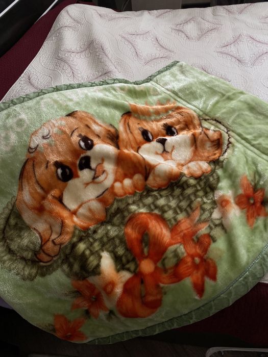 Одеяло детское (белый плед в подарок)