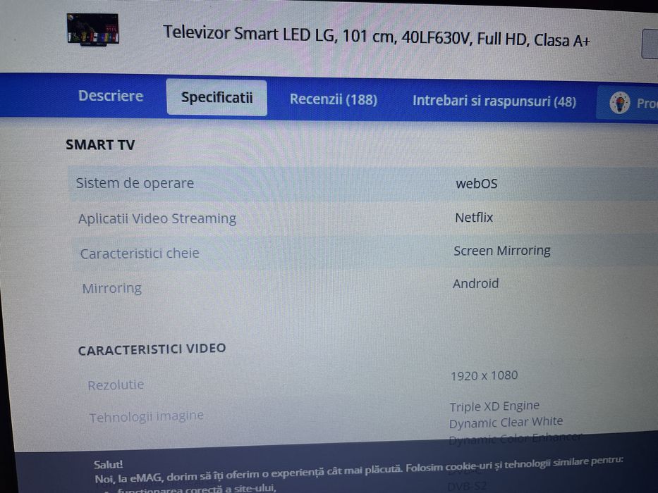 Vand TV LG in stare perfecta