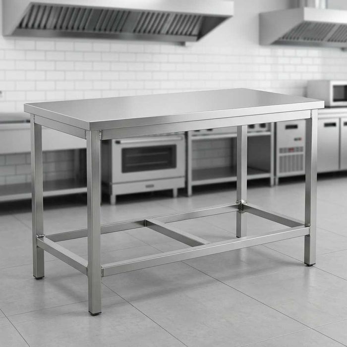 Nerjaveyka oshxona stoli 1.1m / Стол рабочий Нержавейка (с полкой)