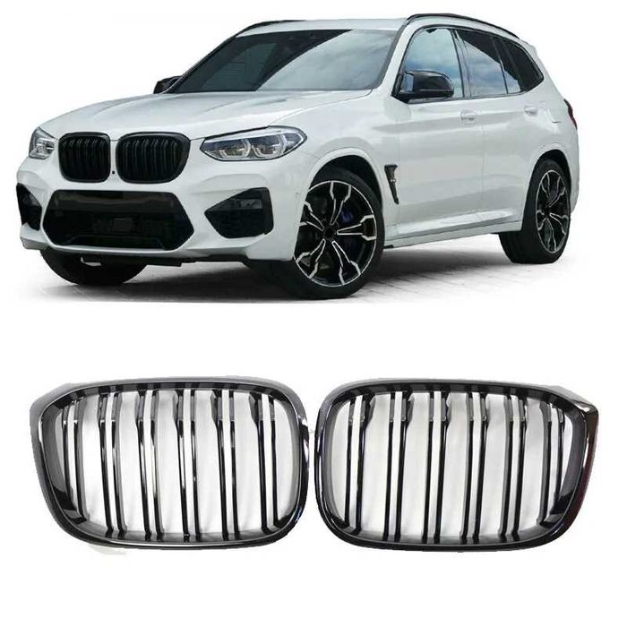 Решетки Бъбреци BMW БМВ X3 G01 X4 G02 Двойни Черен Гланц