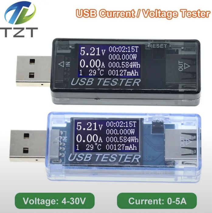 KWS-MX17 8 IN 1 4-30V Voltmeter Ammeter Electrical Energy USB Tester