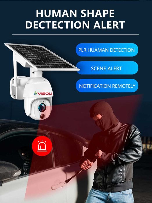 Camera de supraveghere Sim 4G Visoli® VS-S10 4G Zoom Optic 20X, 5MP