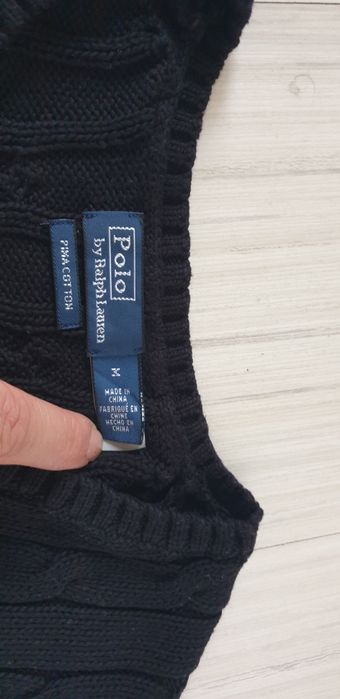 POLO Ralph Lauren Cable Pima Cotton V - Neck M ОРИГИНАЛ Дамски Пуловер