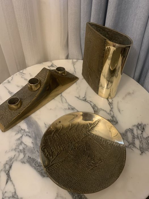 Bronz Brutalist Modernist anii 70 Mid Century