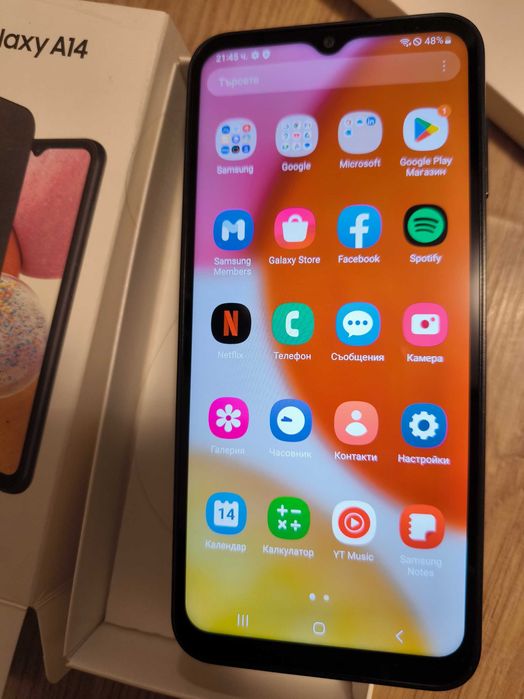 Чисто нов Телефон Samsung Galaxy A14 128GB 4GB RAM Dual Черен