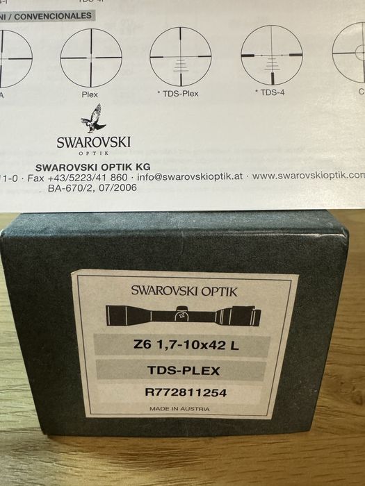Оптика Swarovski z6 1,7-10x42
