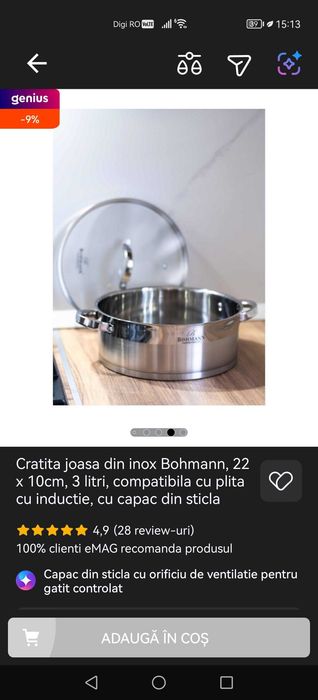 Vând Cratiță inox 3 litri
